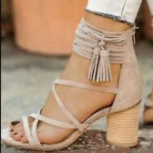 Jeffrey Campbell Despina Taupe Suede Heel